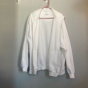 White zip up hoodie